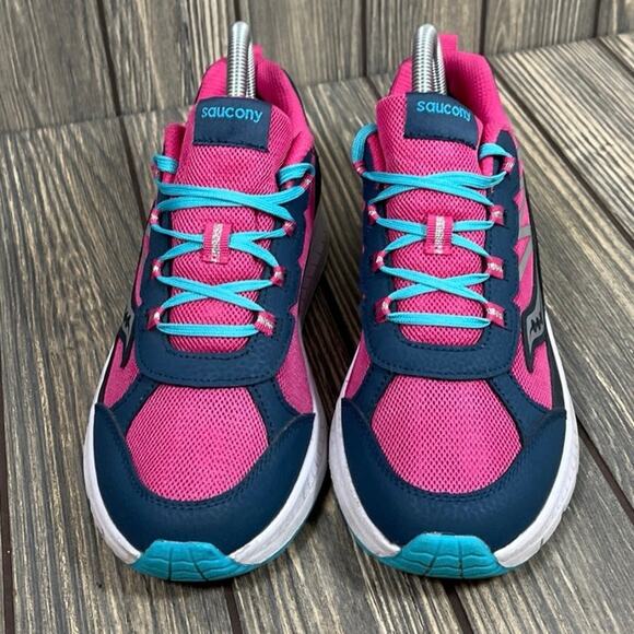 Saucony Dash Pink Teal Running Shoes Sneakers Girl Youth Y5 W6.5 SK167383 - Picture 2 of 7